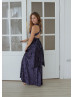 Navy Blue Velvet Infinity Bridesmaid Dress